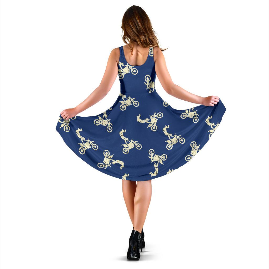 Motocross Pattern Print Dress-grizzshop
