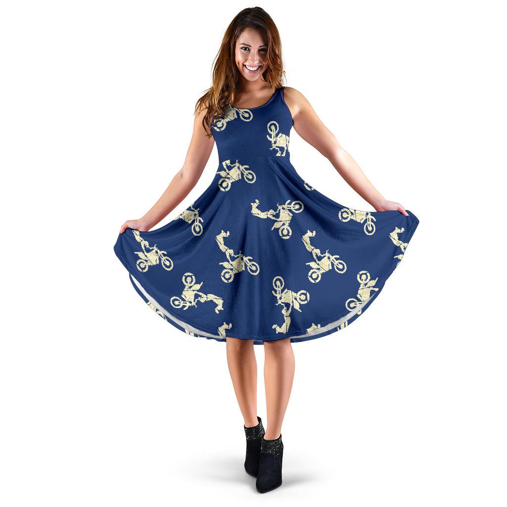 Motocross Pattern Print Dress-grizzshop