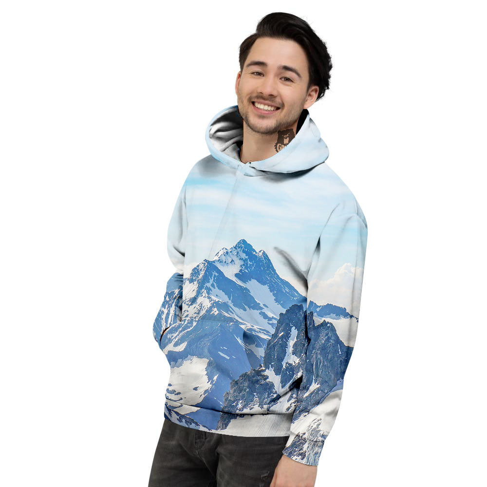 Mountain Alps Print Men's Hoodie-grizzshop