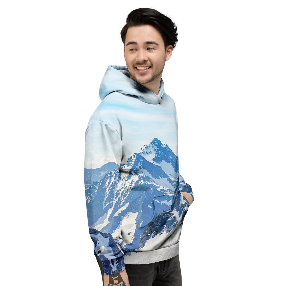 Mountain Alps Print Men's Hoodie-grizzshop