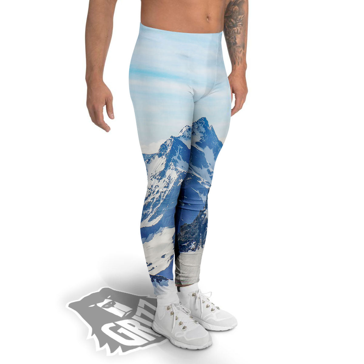 Mountain Alps Print Men's Leggings-grizzshop
