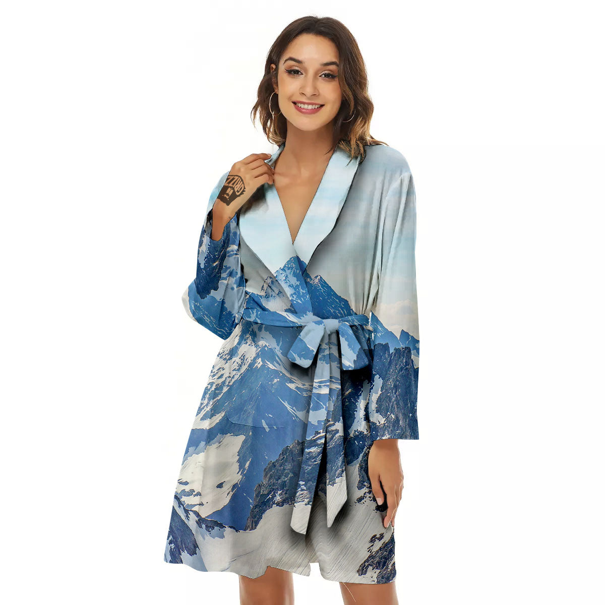 Mountain Alps Print Women's Robe-grizzshop