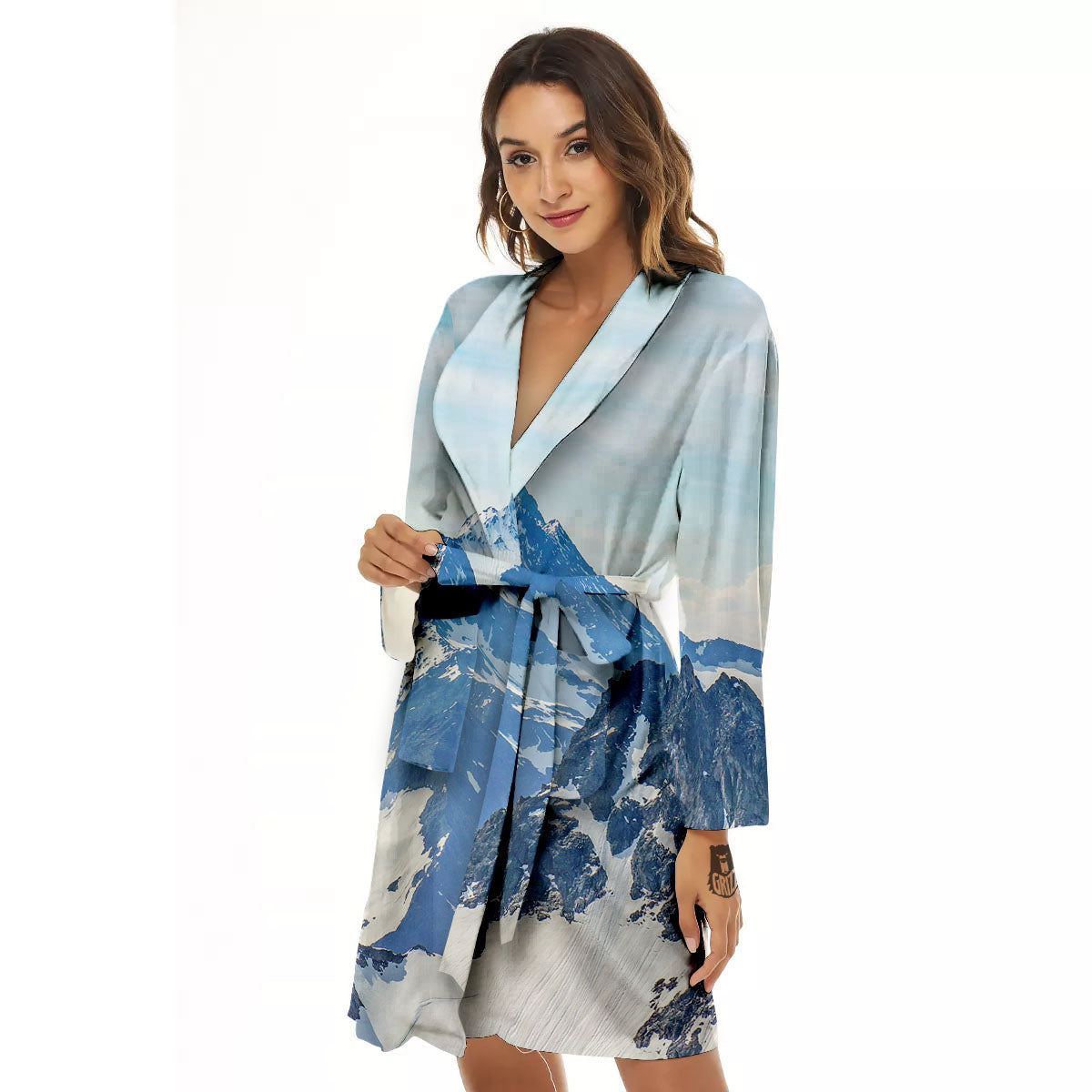 Mountain Alps Print Women's Robe-grizzshop
