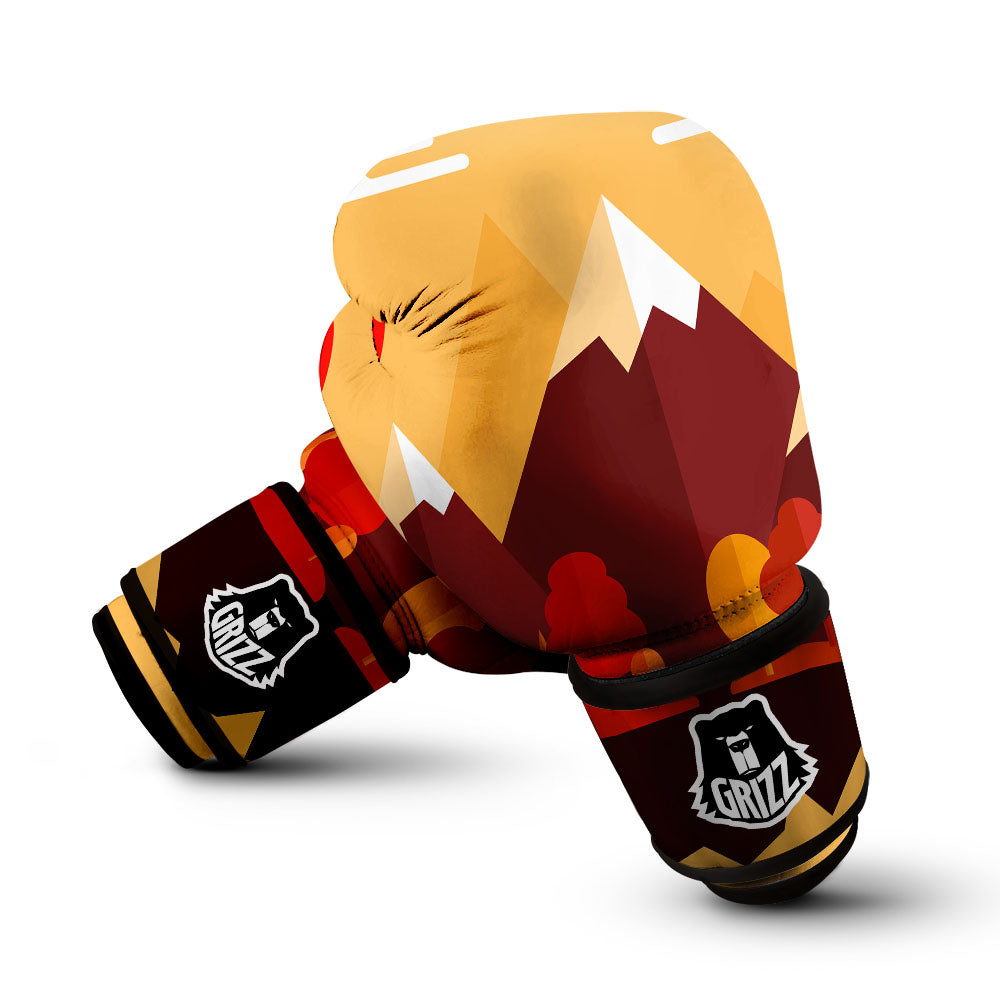 Mountain Autumn Print Boxing Gloves-grizzshop