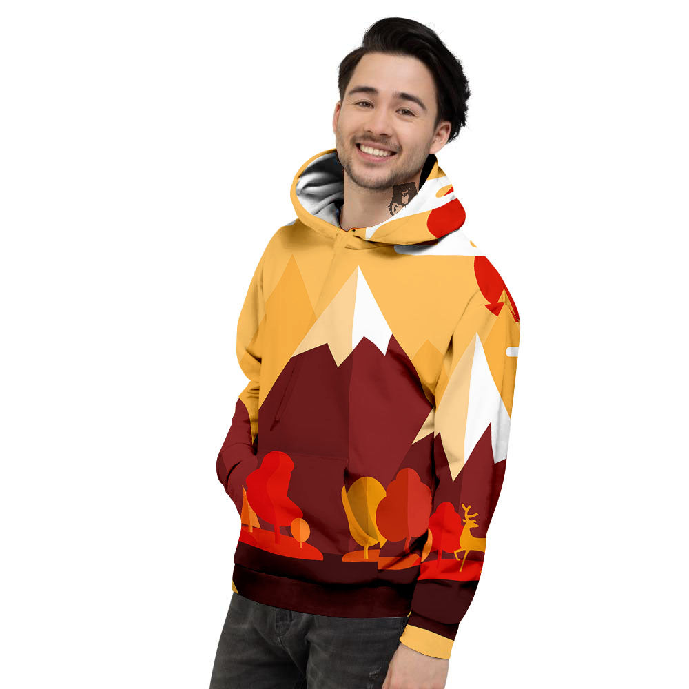 Mountain Autumn Print Men's Hoodie-grizzshop