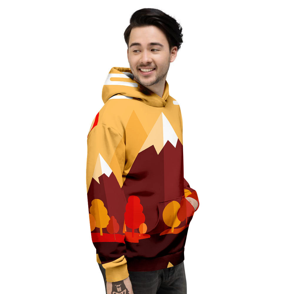 Mountain Autumn Print Men's Hoodie-grizzshop