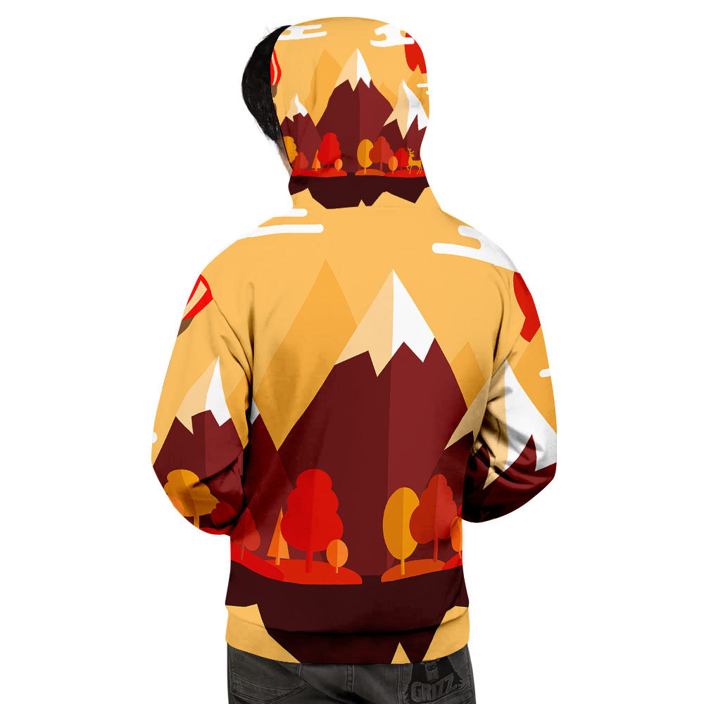 Mountain Autumn Print Men's Hoodie-grizzshop