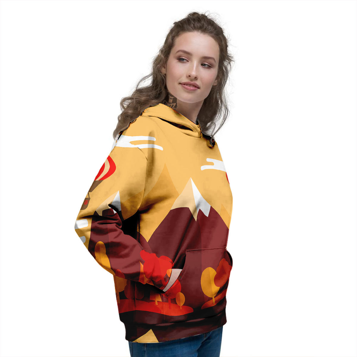Mountain Autumn Print Women's Hoodie-grizzshop