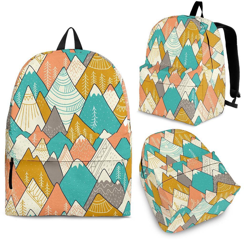 Mountain Colorful Pattern Print Backpack-grizzshop