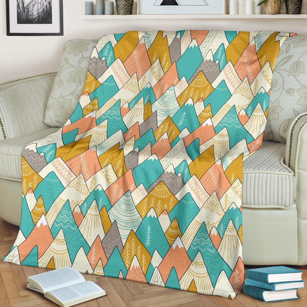 Mountain Colorful Pattern Print Blanket-grizzshop