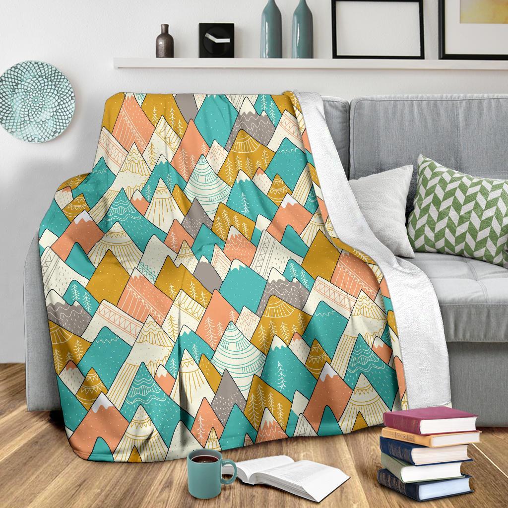 Mountain Colorful Pattern Print Blanket-grizzshop