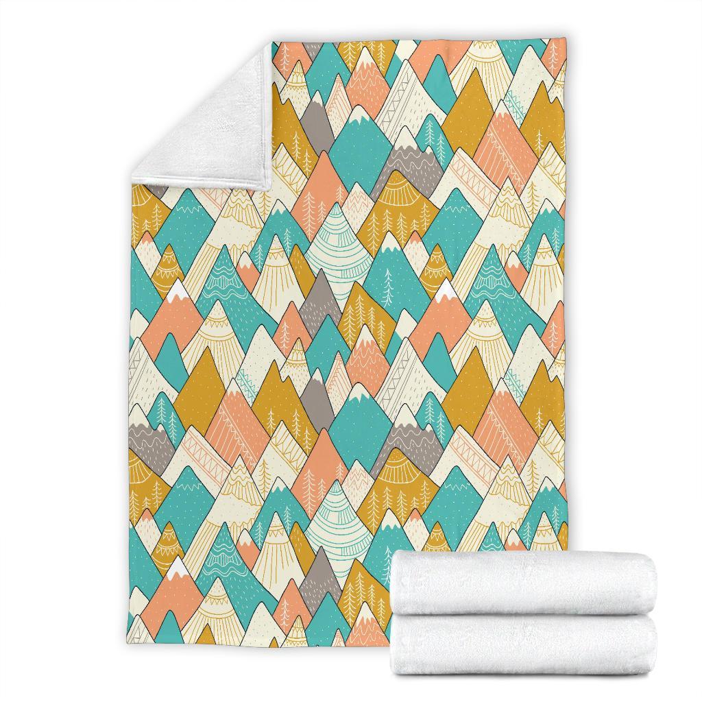 Mountain Colorful Pattern Print Blanket-grizzshop