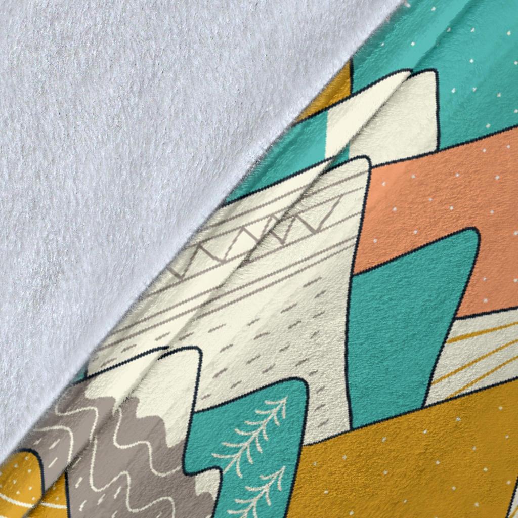 Mountain Colorful Pattern Print Blanket-grizzshop