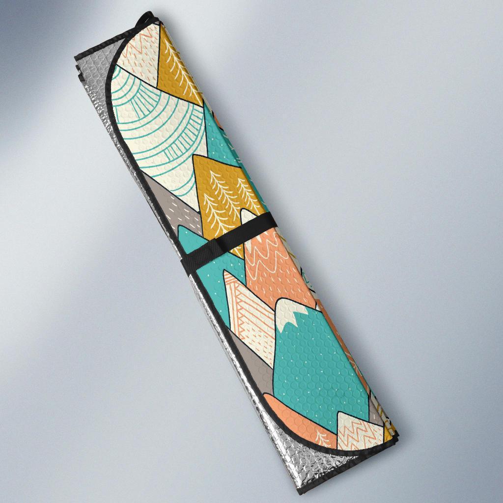 Mountain Colorful Pattern Print Car Sun Shade-grizzshop
