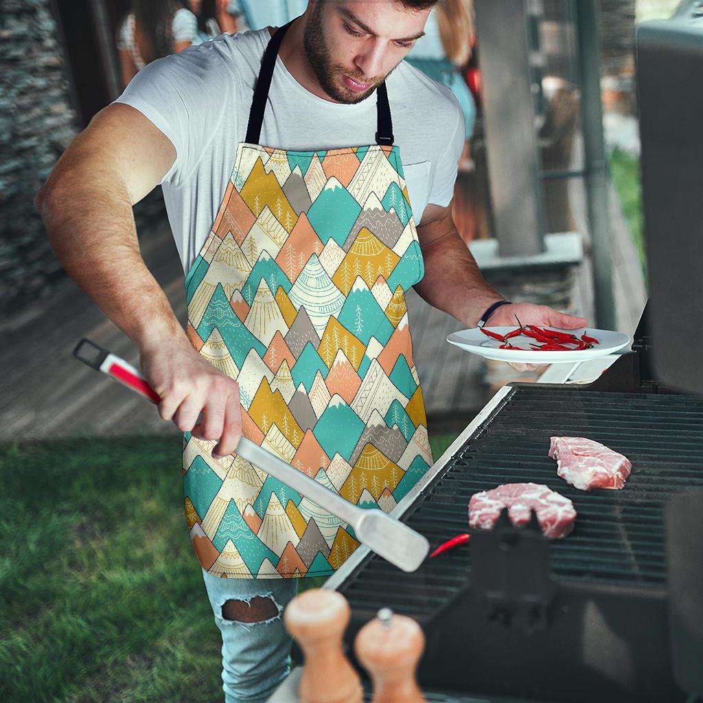 Mountain Colorful Pattern Print Men's Apron-grizzshop