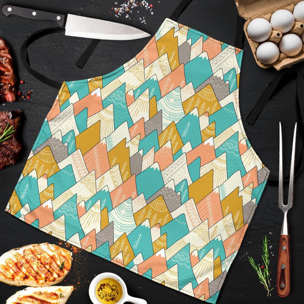 Mountain Colorful Pattern Print Men's Apron-grizzshop