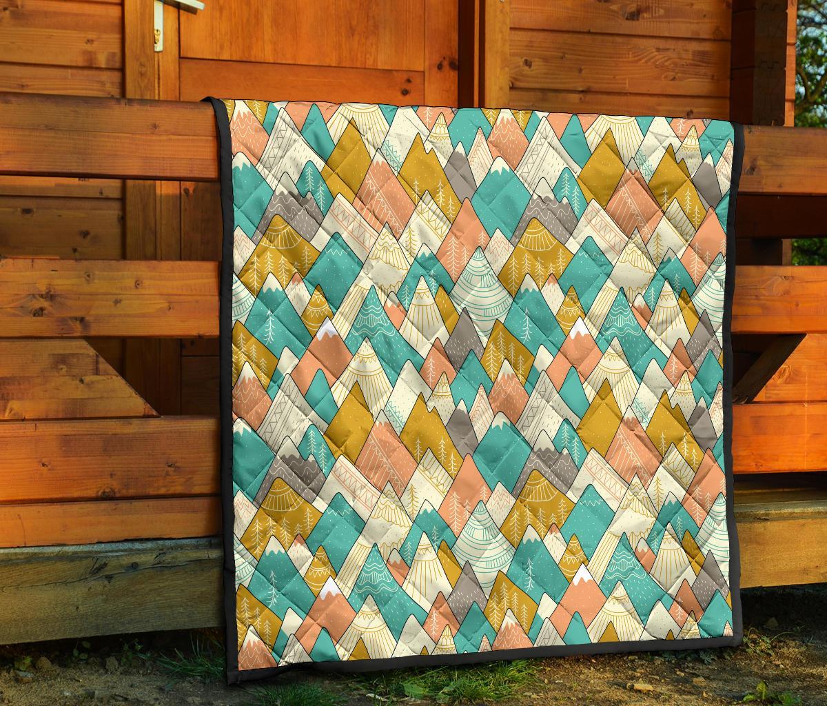 Mountain Colorful Pattern Print Quilt-grizzshop