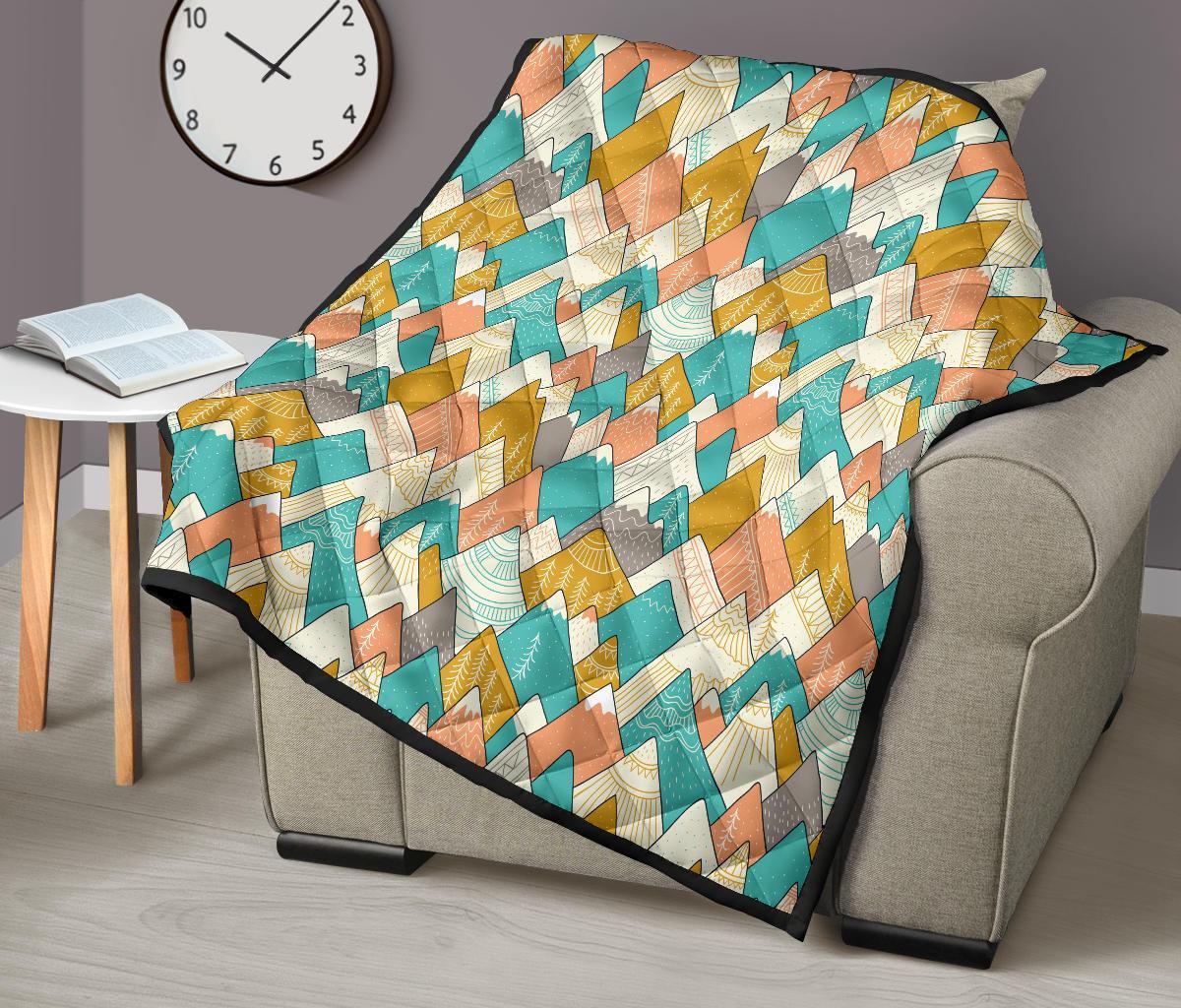 Mountain Colorful Pattern Print Quilt-grizzshop