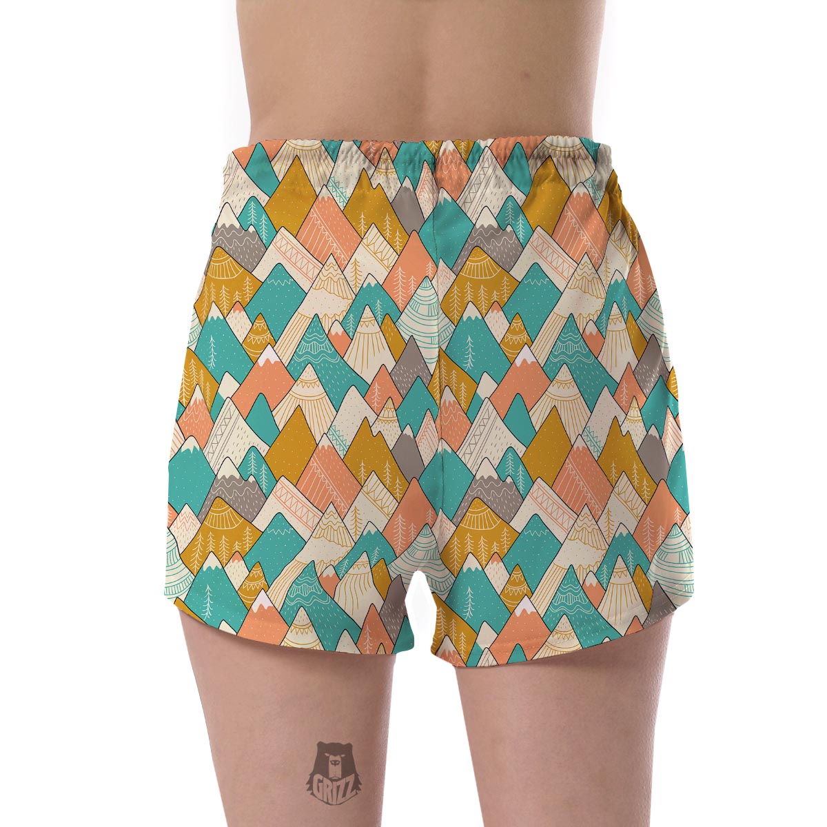 Mountain Colorful Pattern Print Women's Shorts-grizzshop
