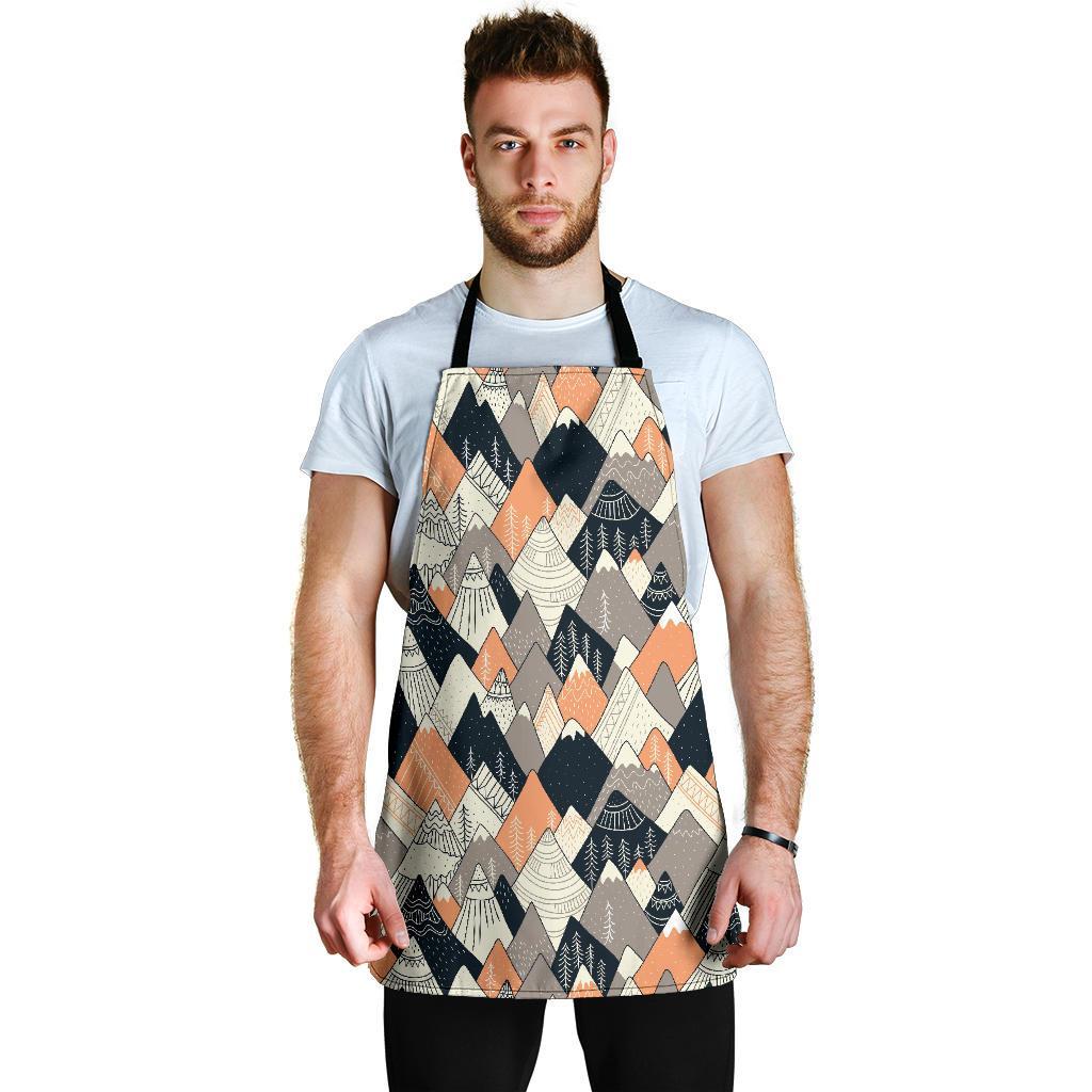 Mountain Pattern Print Men's Apron-grizzshop