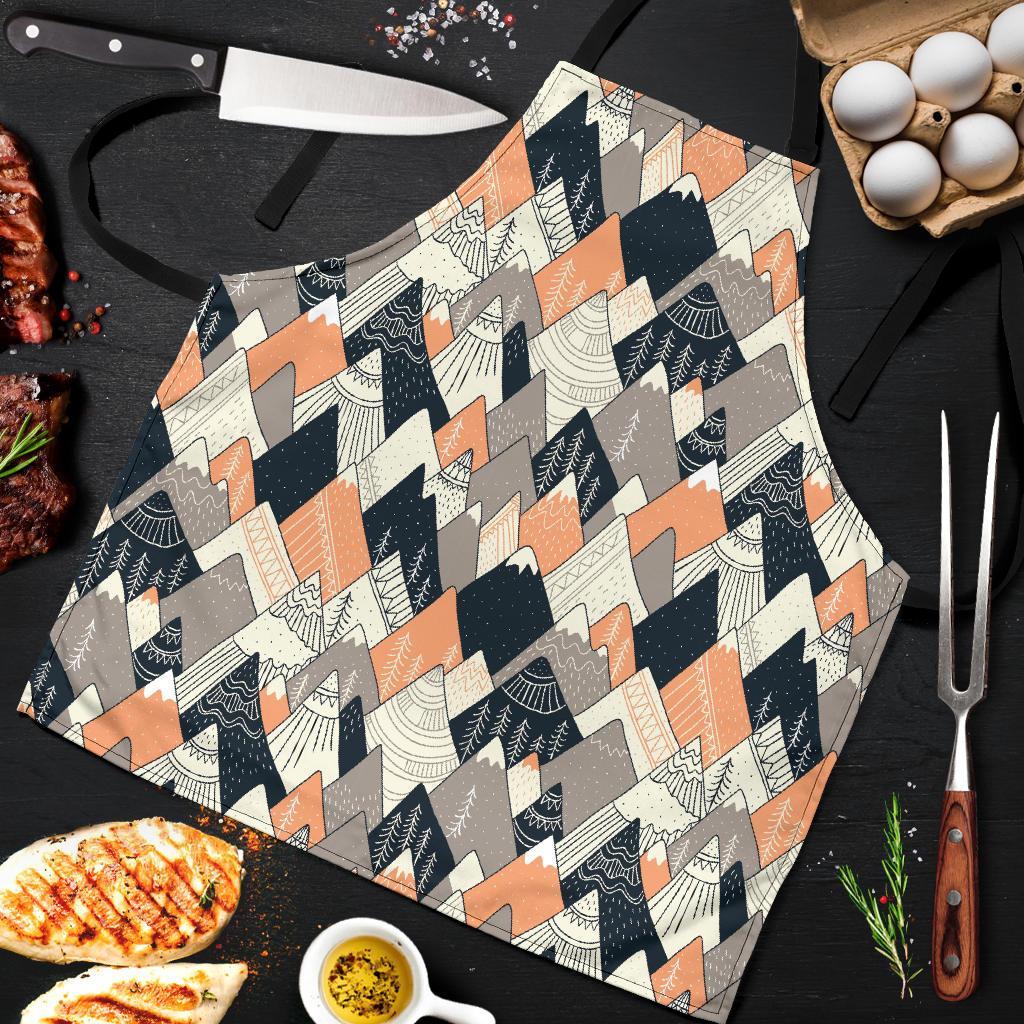 Mountain Pattern Print Men's Apron-grizzshop