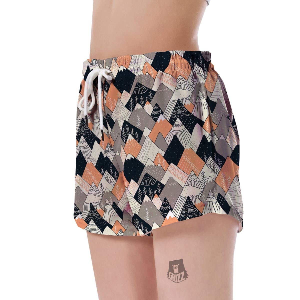 Mountain Pattern Print Women's Shorts-grizzshop