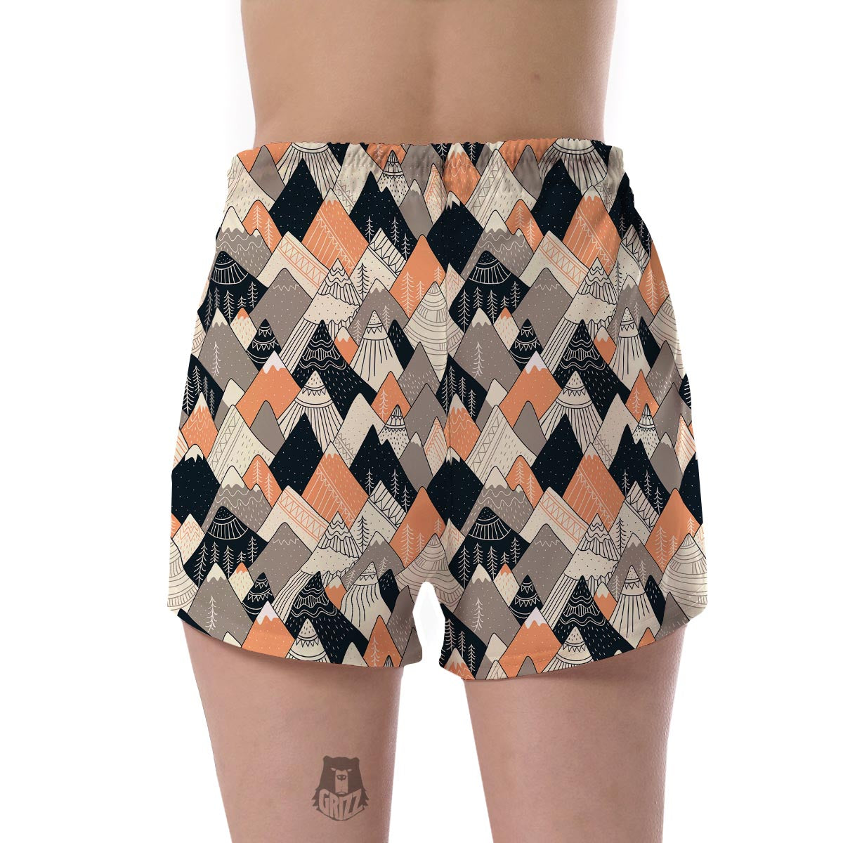 Mountain Pattern Print Women's Shorts-grizzshop