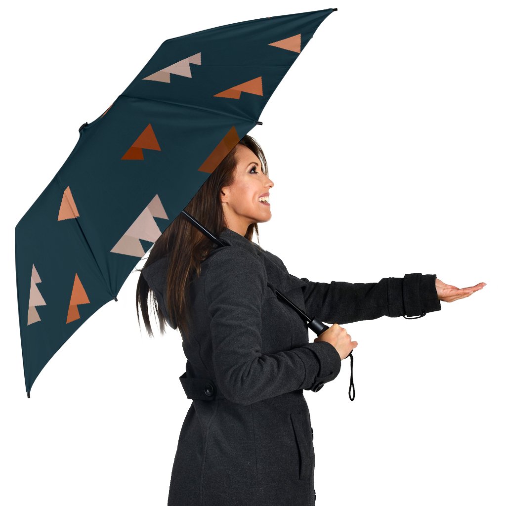 Mountain Print Pattern Automatic Foldable Umbrella-grizzshop