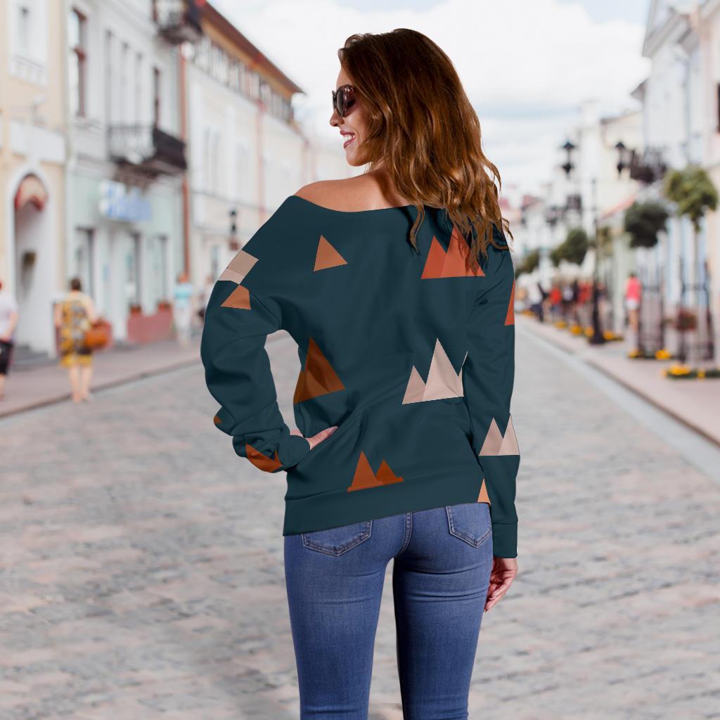 Mountain Print Pattern Women Off Shoulder Sweatshirt-grizzshop