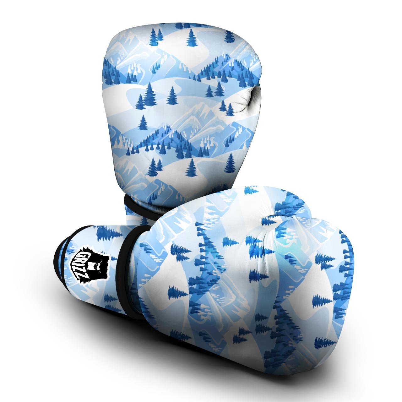 Mountain Skiing Print Pattern Boxing Gloves-grizzshop