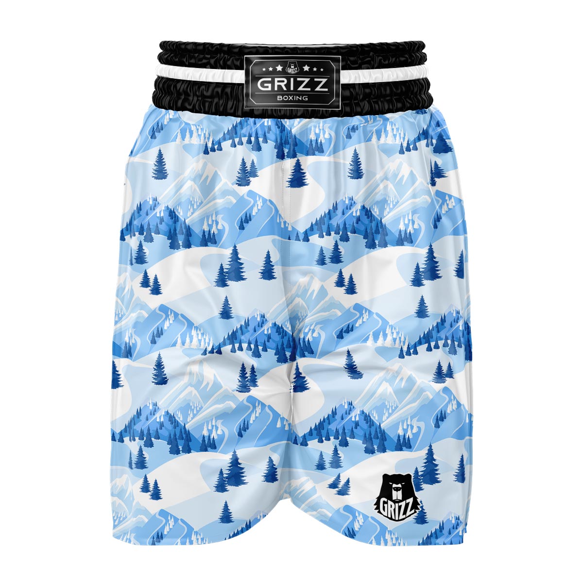 Mountain Skiing Print Pattern Boxing Shorts-grizzshop