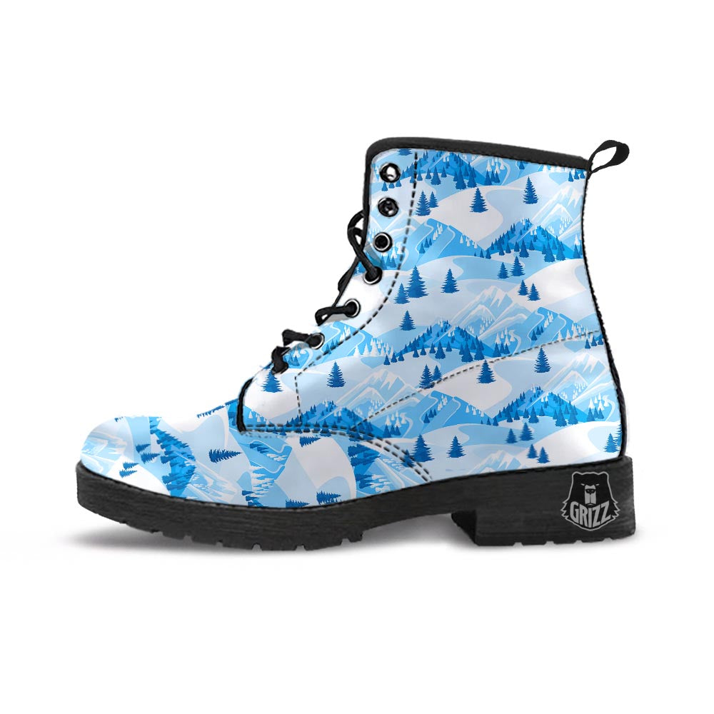 Mountain Skiing Print Pattern Leather Boots-grizzshop