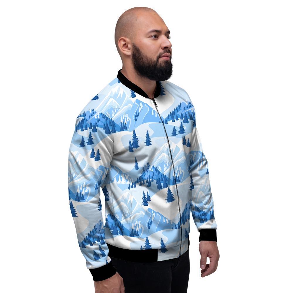 Mountain Skiing Print Pattern Men's Bomber Jacket-grizzshop