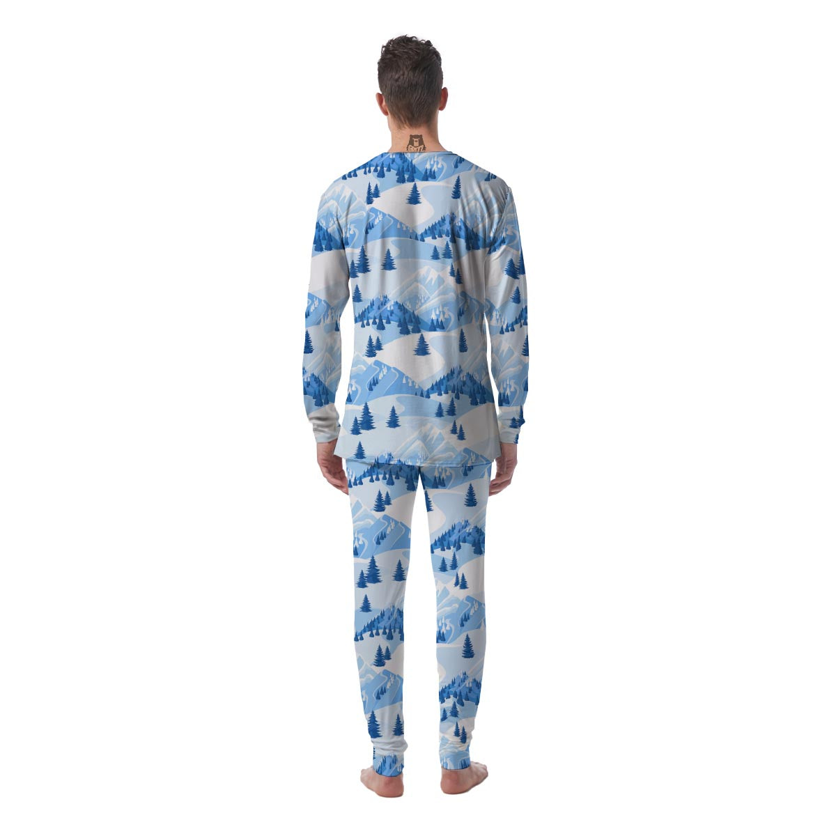 Mountain Skiing Print Pattern Men's Pajamas-grizzshop