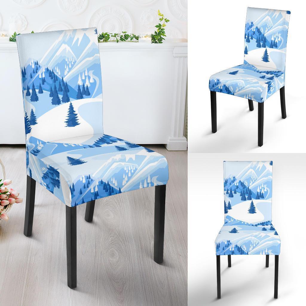 Mountain Snow Pattern Print Chair Cover-grizzshop