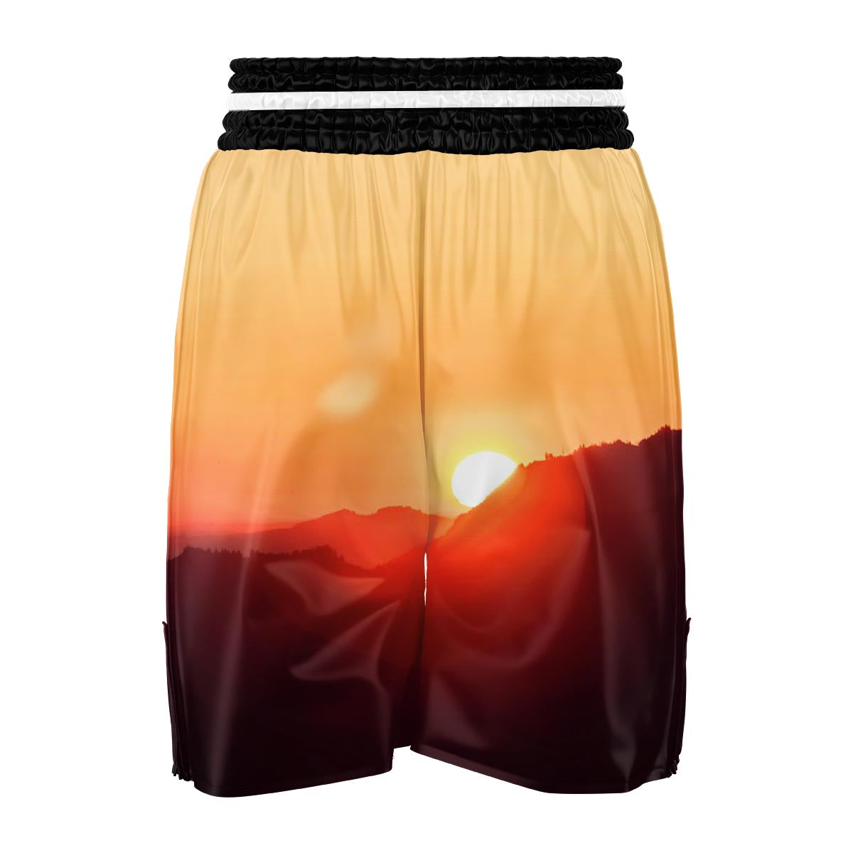 Mountain Sunrise Print Boxing Shorts-grizzshop