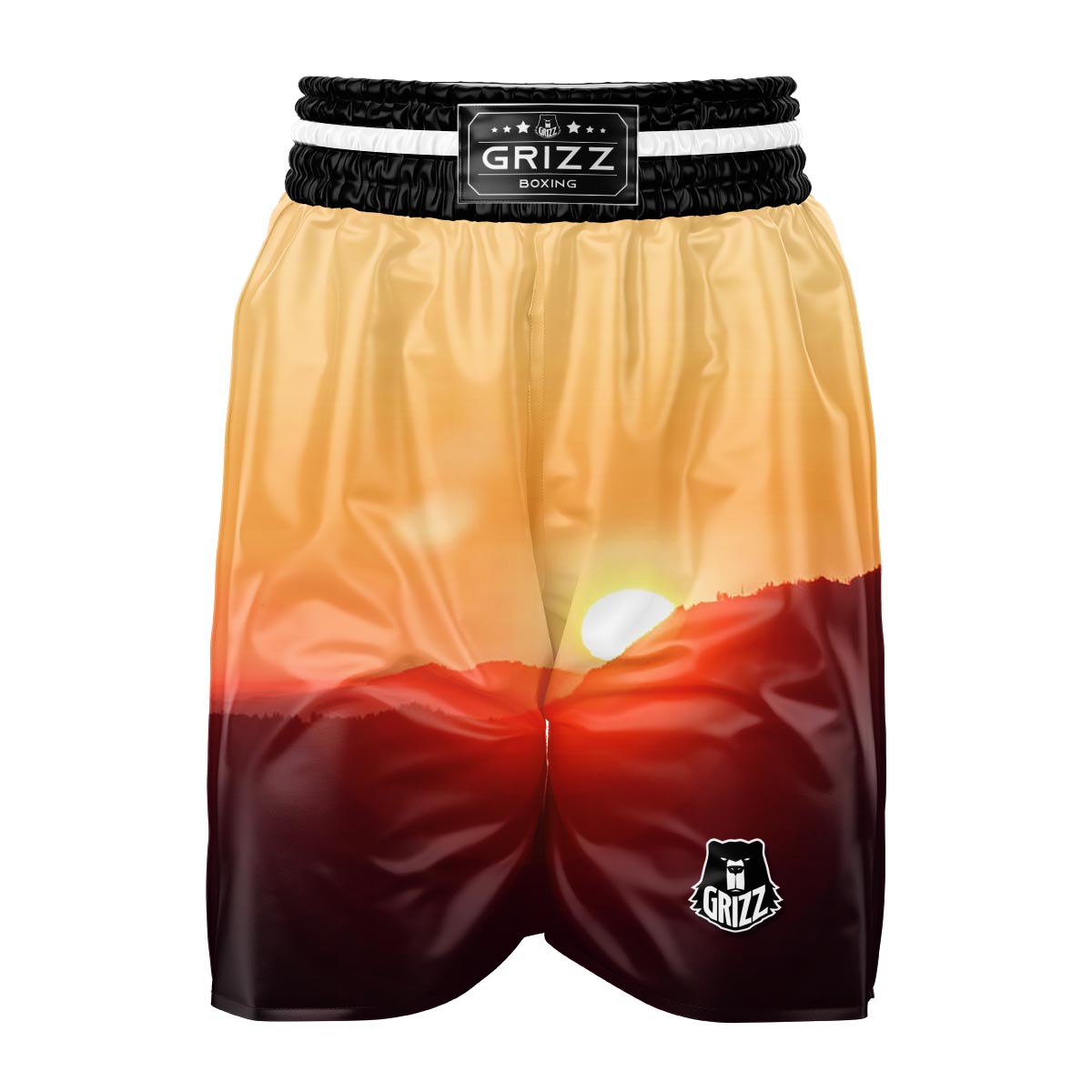 Mountain Sunrise Print Boxing Shorts-grizzshop