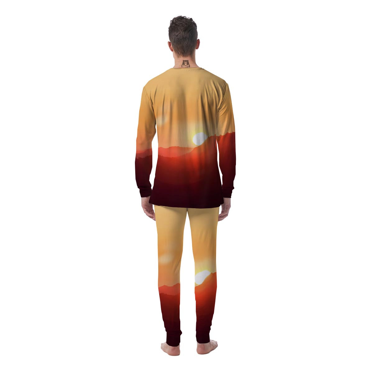Mountain Sunrise Print Men's Pajamas-grizzshop