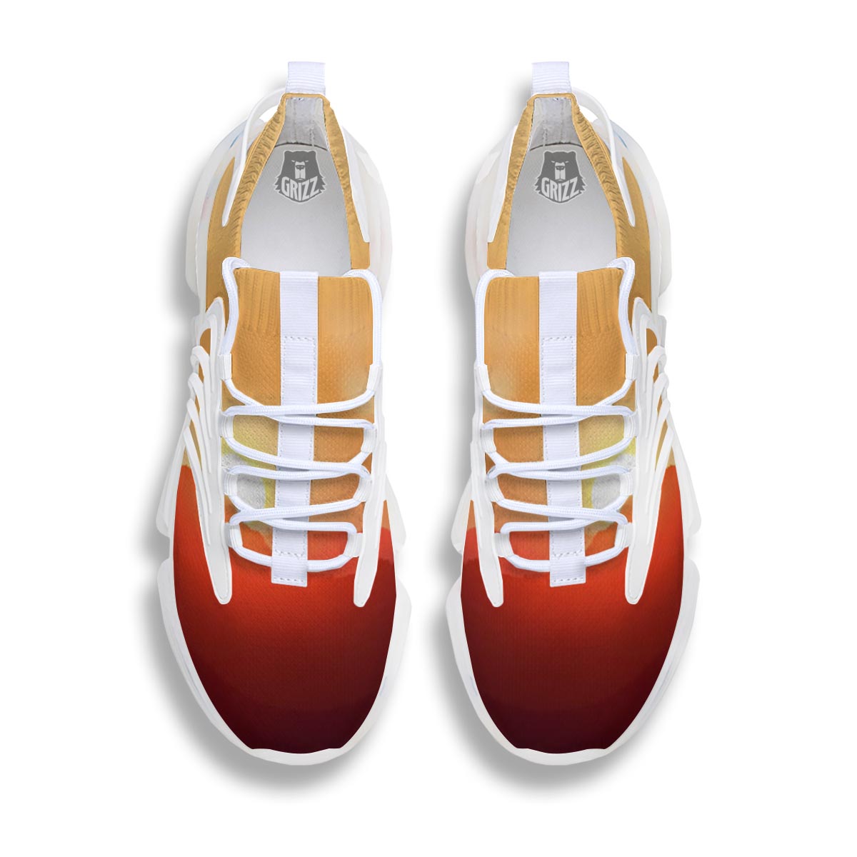 Mountain Sunrise Print White Gym Shoes-grizzshop
