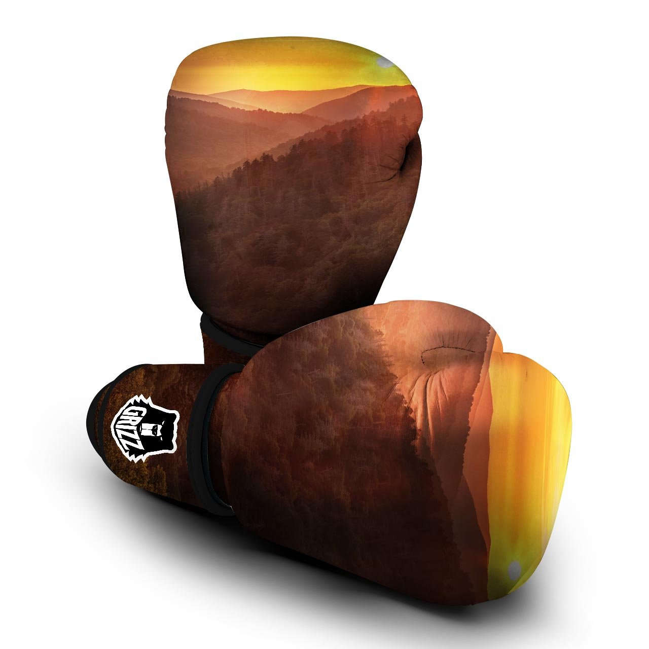 Mountain Sunset Print Boxing Gloves-grizzshop