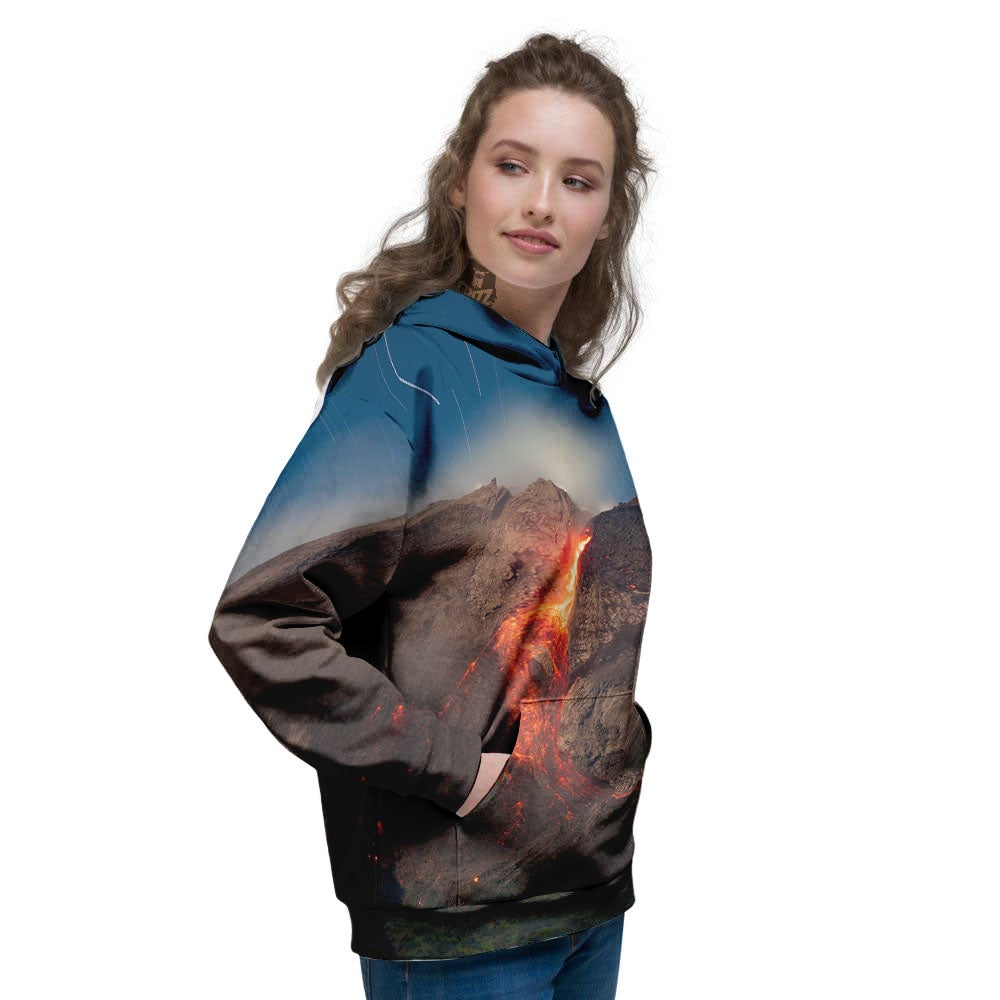 Mountain Volcanic Print Women's Hoodie-grizzshop