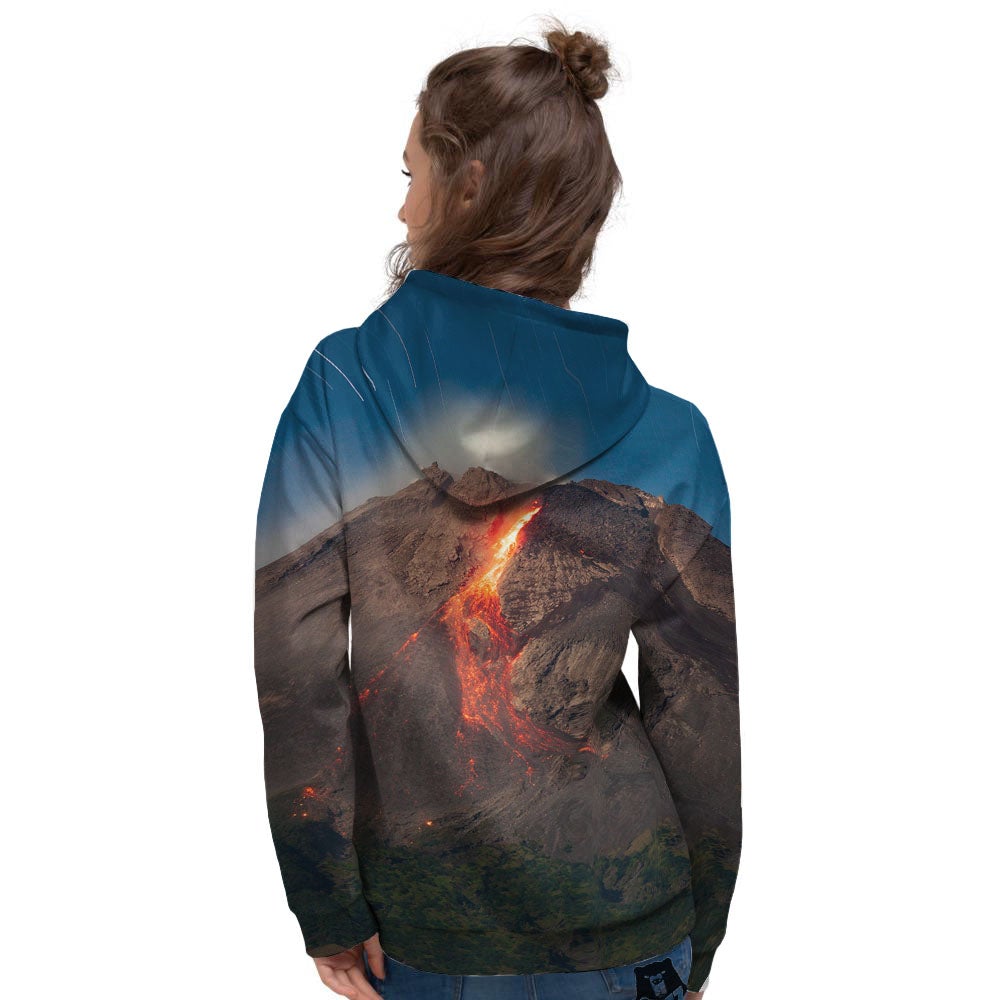 Mountain Volcanic Print Women's Hoodie-grizzshop