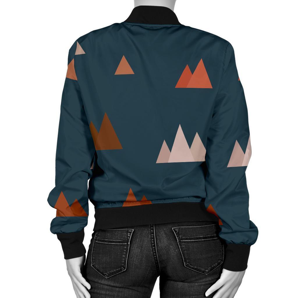 Mountain Print Pattern Women Casual Bomber Jacket-grizzshop