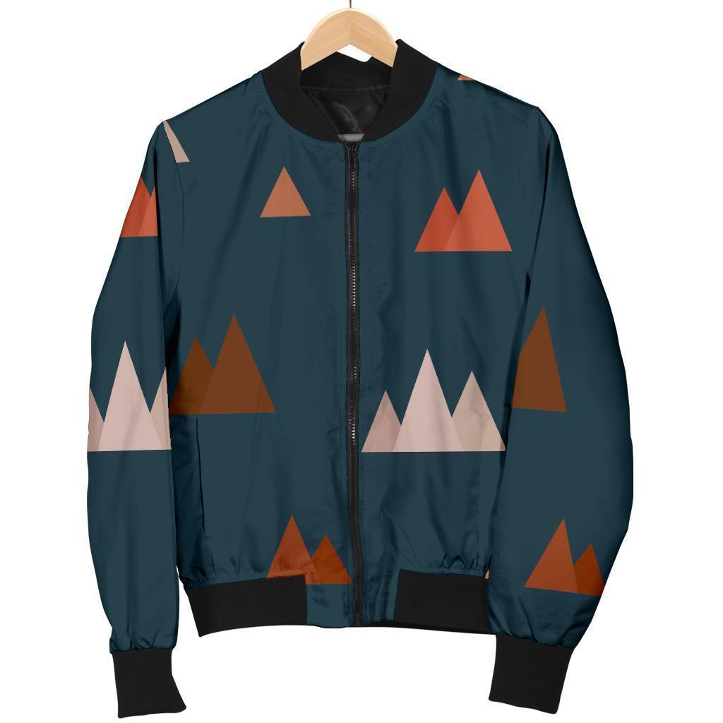 Mountain Print Pattern Women Casual Bomber Jacket-grizzshop