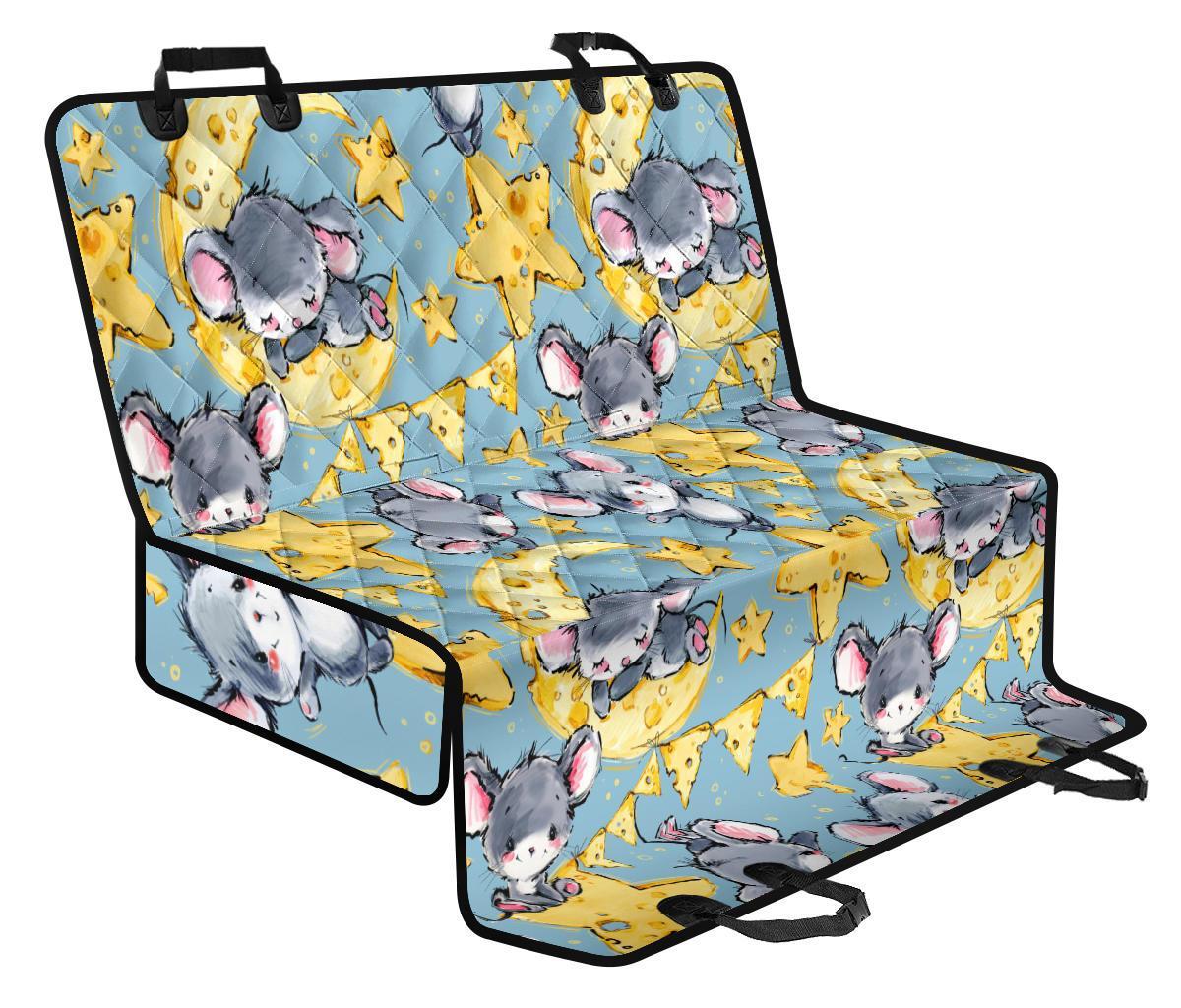 Mouse Cheese Pattern Print Pet Car Seat Cover-grizzshop