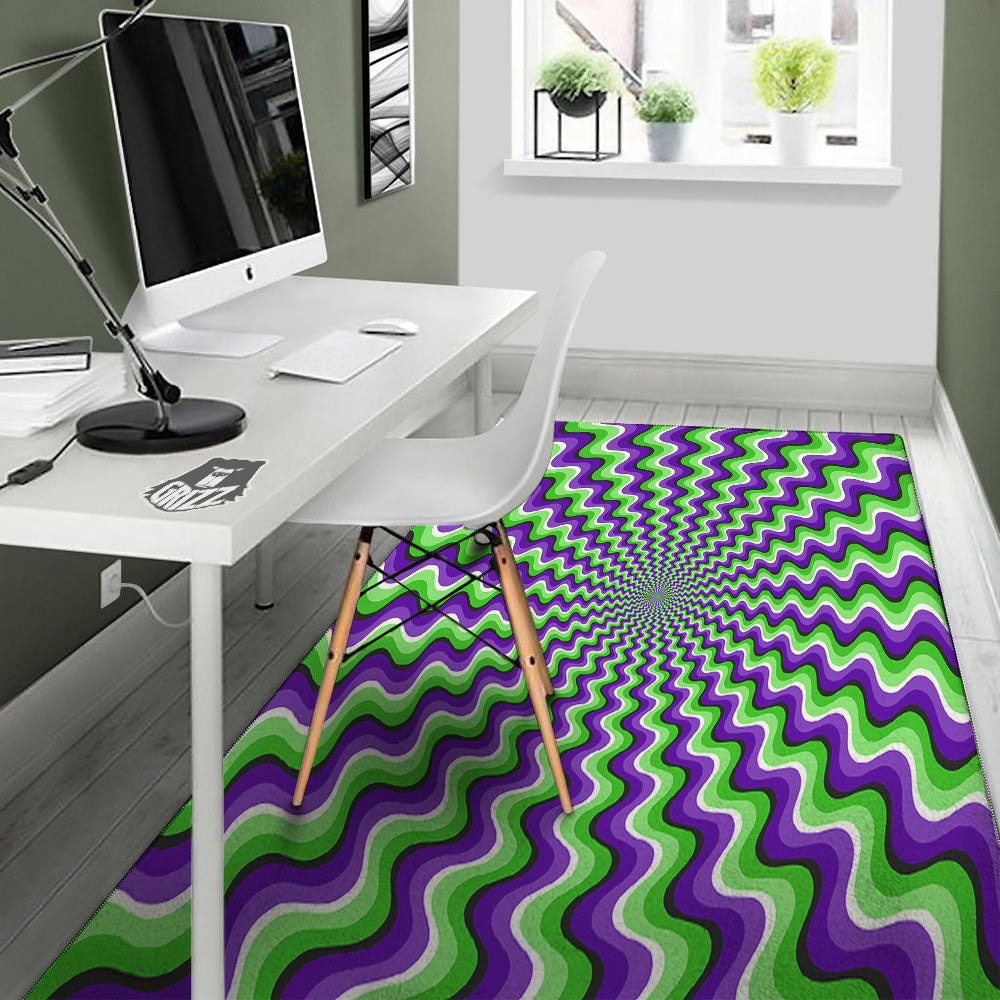 Moving Illusion Optical Green Explosion Floor Mat-grizzshop