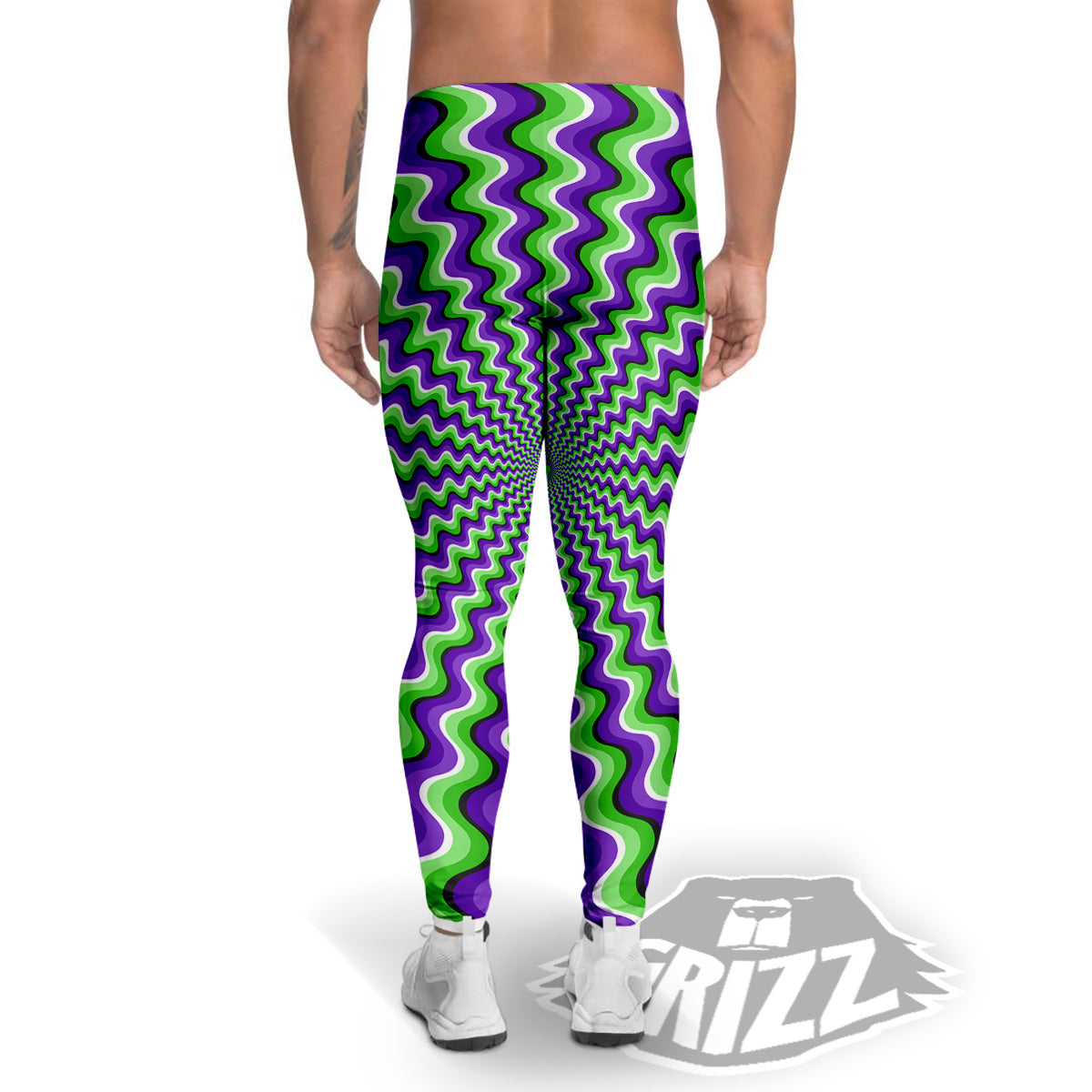 Moving Optical Illusion Colorful Dizzy Men's Leggings-grizzshop