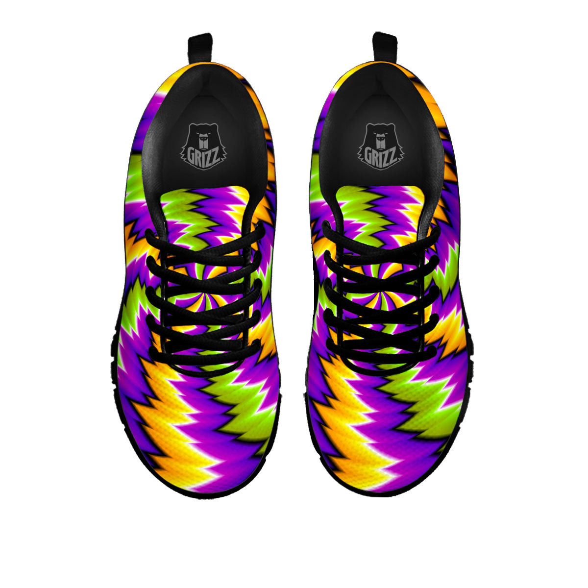 Moving Optical Illusion Dizzy Vortex Black Sneaker-grizzshop