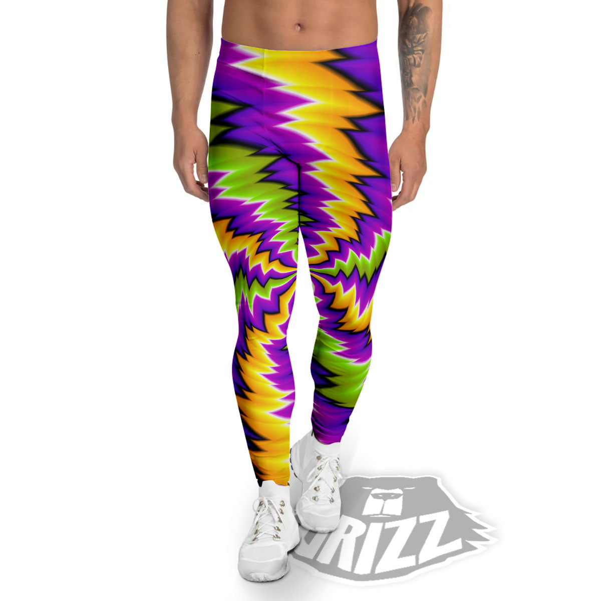 Moving Optical Illusion Dizzy Vortex Men's Leggings-grizzshop