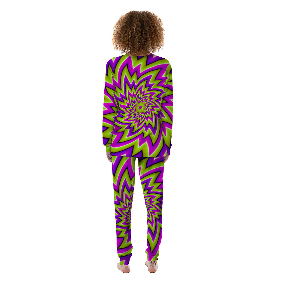 Moving Optical Illusion Green Big Bang Women's Pajamas-grizzshop
